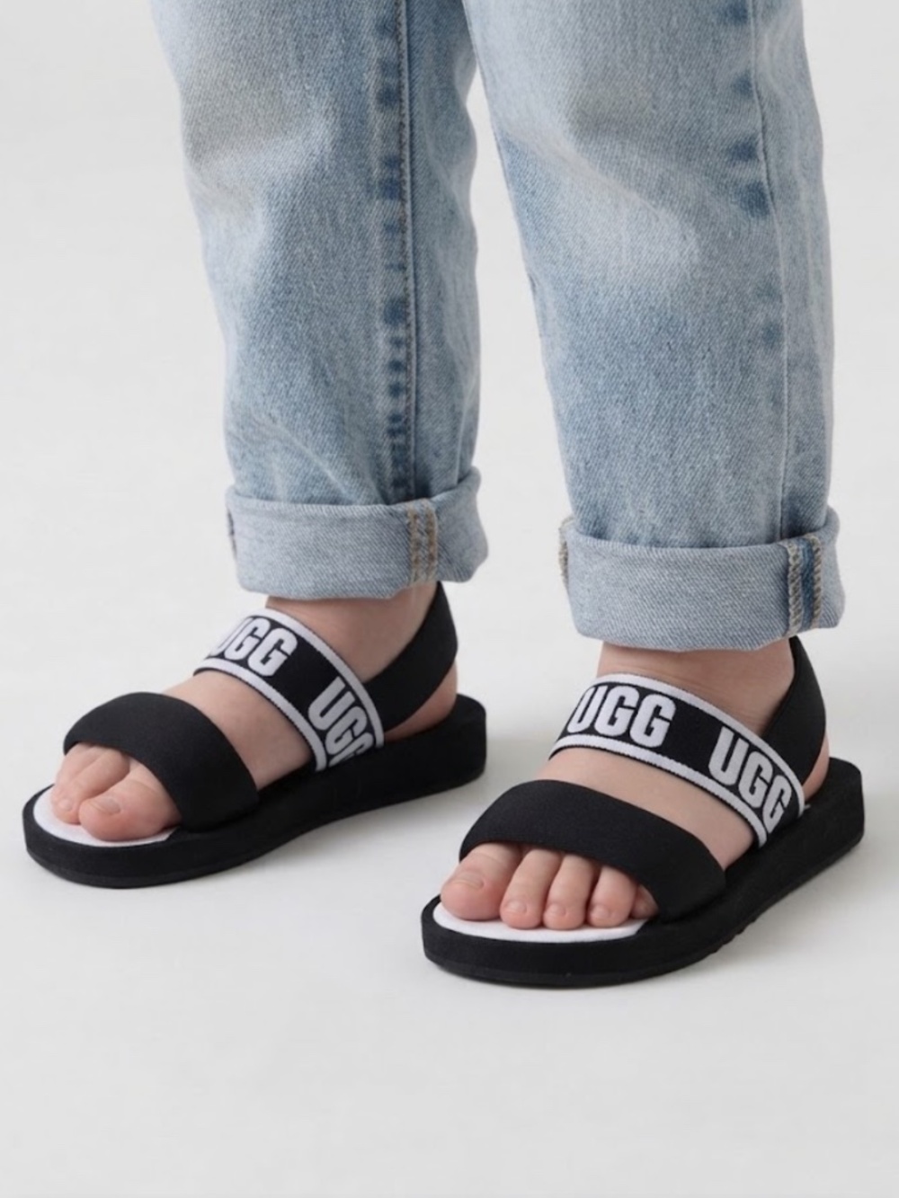 NWT UGG T Zuma Sling Black Sandals - Size US 10 (Toddler)